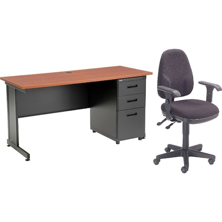 Interion By Global Industrial Office Desk Kit, 24 in D X 30 in H, 60 in W X 670073CH-B1